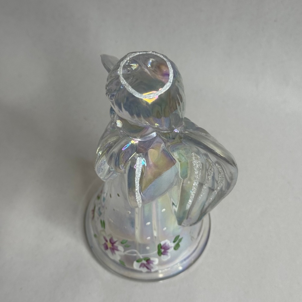 FENTON Iridescent Glass Angel‎ Figurine Praying Hands Flowers Holiday Decor - Picture 3 of 10